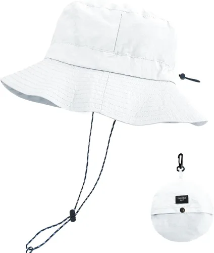 Vista 35 de PFFY Packable Sun Bucket Hat for Men Women Outdoor UV Protection Sun Hats Caqui