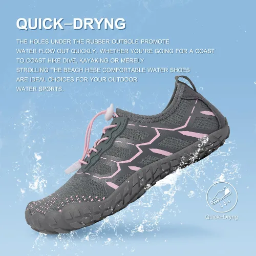 Vista 5 de Zapatos de agua para mujeres y hombres, zapatos de playa, zapatos de natación, zapatos de piscina, zapatos de río, zapatos descalzos de secado