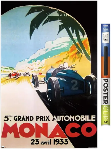Vista 14 de Trends International Grandprix Automobile Monaco 1933 - Póster de pared Versión enmarcada Barnwood