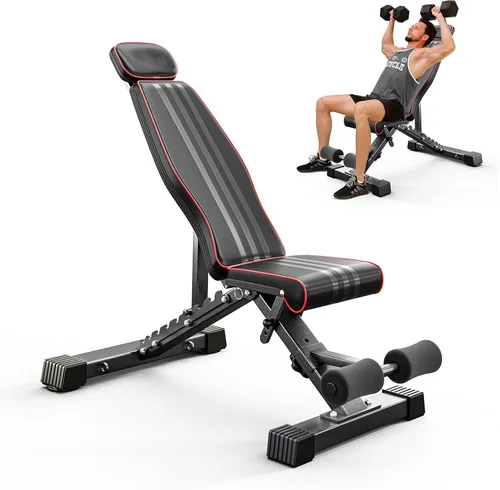 Vista 14 de Juego de banco de pesas multifunción todo en 1, multiposiciones, para levantamiento de pesas, banco de entrenamiento, banco plegable para gimnasio