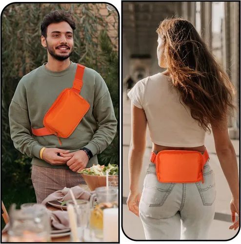 Vista 18 de Riñonera, bolsa para cinturón, correa ajustable ajustable de 40 pulgadas, para mujeres y hombres