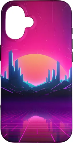 Vista 32 de Synthwave City Retrowave 80s Vaporwave Case for iPhone 17