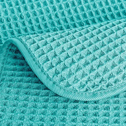 Vista 5 de POLYTE Toalla de mano de microfibra de 430 GSM, sin pelusas, 16 x 30 pulgadas, paquete de 4 (tejido de gofre) Paquete de 4, de gran tamaño, sin