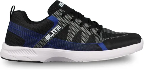 Vista 3 de ELITE Men's Peak BlackBlueGrey Lace-up Medium Width Bowling Shoes - Universal Soles for Right or Left Handed Bowlers - Soft, Breathable Lightweight