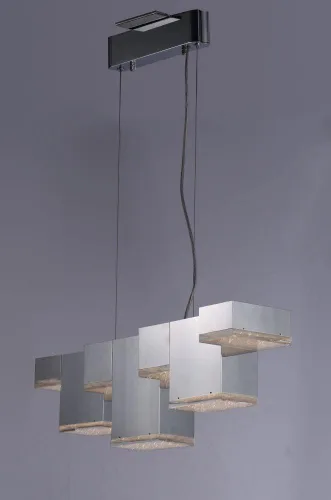 Vista 7 de ET2 E24466-160PC Pizzazz LED Geométrico Rectangular Cubo Cristalino Acrílico Lineal Lámpara de techo colgante, 7 luces 50.4 vatios totales, 9