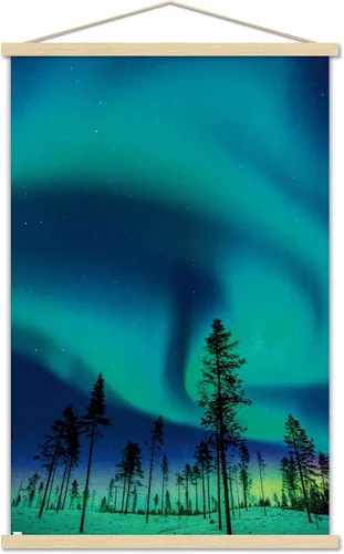 Vista 15 de Trends International Aurora Borealis - Póster de pared, 14.725 x 22.375 pulgadas, versión enmarcada de madera de granero