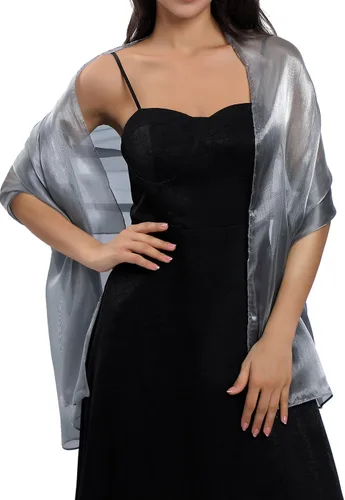 Vista 5 de Aukmla Chales y envolturas para mujer para vestido de noche, boda, fiesta, graduación, bufanda de los años 20, para mujeres y niñas