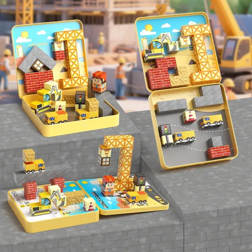 Vista 5 de Magnetic Engineering Travel STEM：49PCS Mini Blocks Kit for Ages 3-8