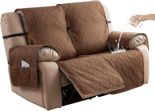 Vista 28 de Genina - Funda impermeable para sillón reclinable de dos plazas, funda antideslizante para sofá, funda para sofá reclinable de 2 plazas, funda