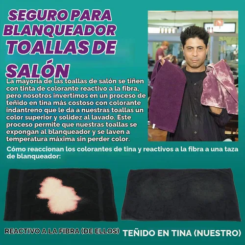 Vista 4 de Arkwright Toallas de salón a prueba de blanqueador - Paquete de 12 - Muy absorbentes, 100% algodón, secado rápido, toalla facial de spa para Borgoña