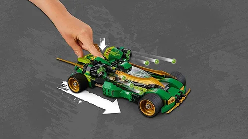 Vista 5 de Ninjago Ninja Nightcrawler, bicicleta y coche con función de disparo, juego de construcción Masters of Spinjitzu