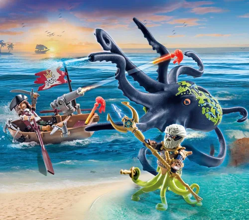 Vista 3 de Playmobil Piratas: Batalla con el pulpo gigante