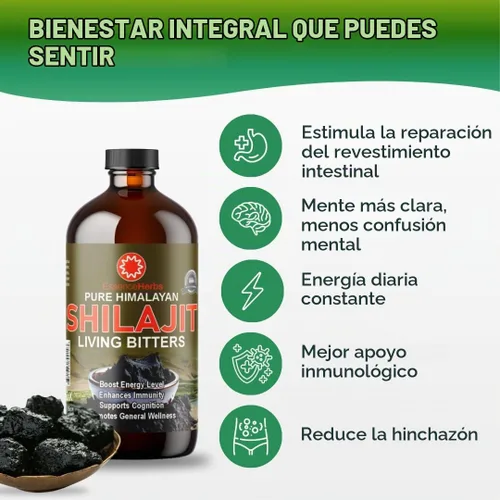 Vista 3 de Essence Herbs Shilajit - Líquidos amargos hechos con shilajit, moringa, semillas negras y más (paquete de 1)