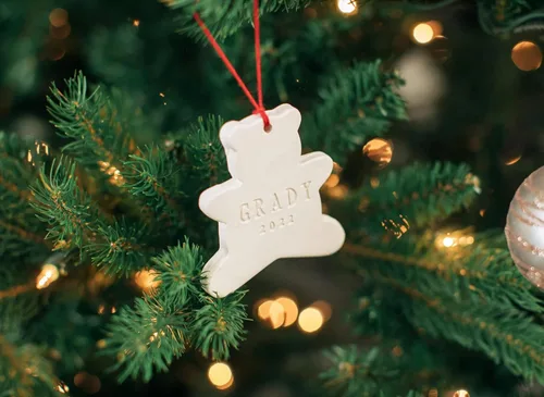 Vista 7 de Teddy Bear Christmas Ornament with Name, Personalized Bear Ornament, First Christmas Ornament 2025, Baby Ornament, Child Ornament