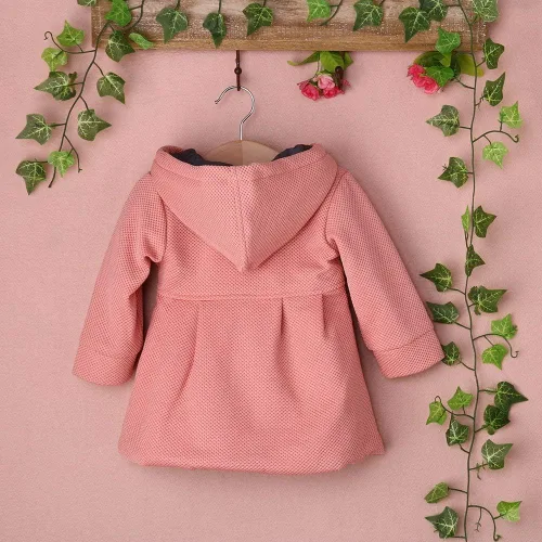 Vista 3 de Abrigo cálido de otoño e invierno con capucha para bebés y niñas