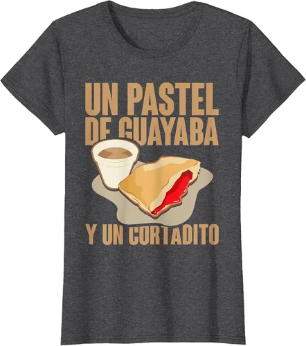 Vista 82 de Funny Cuban Coffee Guayaba Guava Breakfast T Shirt T-Shirt Asphalt Grey