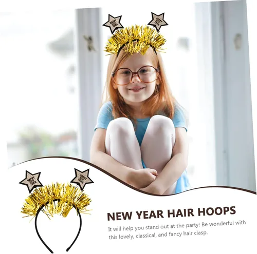 Vista 5 de jojofuny 4pcs Holiday Decorations New Year Headwear New Year Tiara 2023 Head Hoops 2022 Xmas Christmas Headbands 2022 Birthday Headband Chrismas