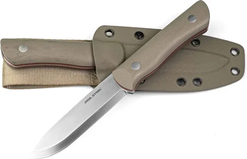 Vista 8 de REALSTEEL Bushcraft III Cuchillo de caza, hoja D2 y mango G10, perfecto para caza, senderismo y tareas de corte diario, cuchillo EDC para hombres