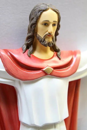 Vista 4 de Vittoria Collection Estatua de pared colgante de 26 pulgadas, Bendición resucitada, resurrección de Jesucristo, escultura italiana, hecha en Italia