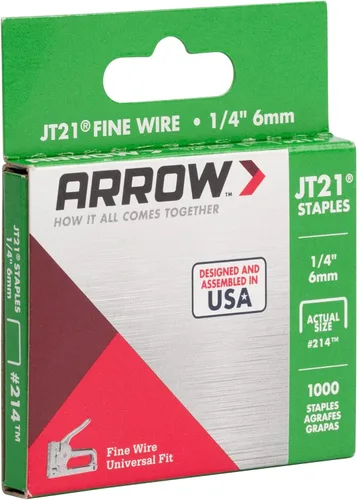 Vista 6 de Arrow 214 JT21 grapas de alambre delgado para pistolas y grapadoras de grapas, uso para tapicería, manualidades, reparaciones generales, longitud