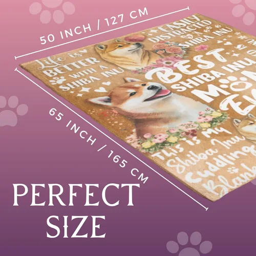 Vista 7 de Huglanket Regalos Shiba Inu para mujer, manta única de franela Shiba Inu, 50 x 65 pulgadas, agradable al tacto, regalo novedoso