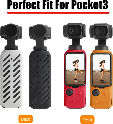 Vista 2 de Funda de silicona Pocket3 para DJI Osmo Pocket 3 accesorios de cámara, funda protectora suave antiarañazos y anticaídas