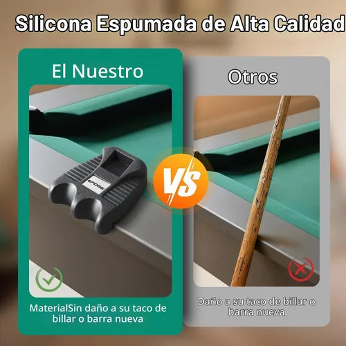 Vista 5 de Cue Rest - Estante portátil para tacos de billar con peso con soporte para tiza (2 agujeros)