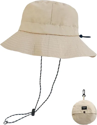 Vista 31 de NPQQUAN Sun Bucket Hats for Woman Men Lightweight Sun Hat Packable Foldable Beige