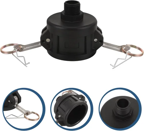 Vista 8 de Ibc Tote Adapter 2 Inch to 3/4 Inch Hose Drain Connector Black