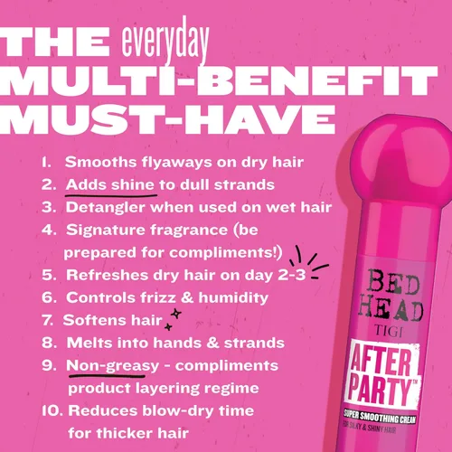 Vista 7 de TIGI Bed Head After Party Crema Súper Suavizante – Producto de Peinado Capilar Anti Encrespamiento, Protección contra la Humedad para Cabello