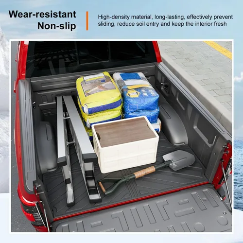 Vista 4 de powoq Revestimiento de caja de 5.5 pies compatible con Ford F150 2015-2026, tapete impermeable para caja de camioneta, TPE de repuesto