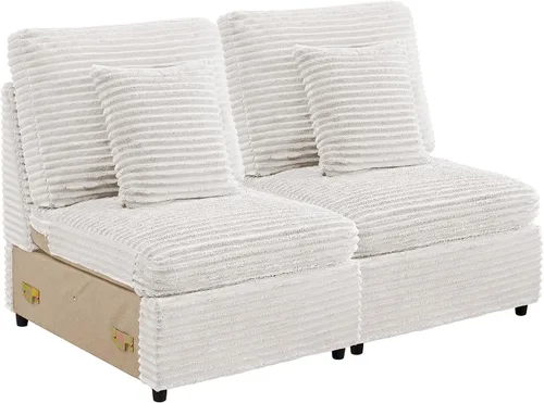 Vista 46 de RARZOE Módulo de Reposabrazos para Sofá Seccional Modular, Reposabrazos de Pana Módulo de Sofá Modular Parte Lateral para Sala de Estar Sofá