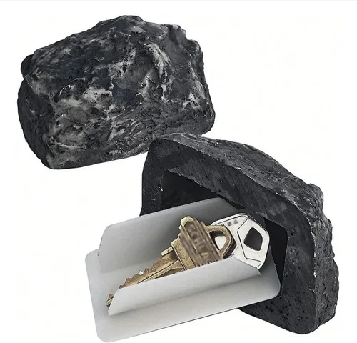 Vista 7 de Outdoor Key Hider Key Storage Rock Realistic Stone With Secret Compartment Key Holder Spare Key