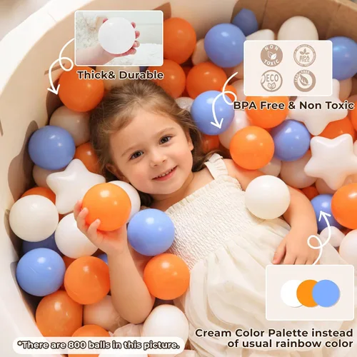 Vista 6 de Bolas de hoyo de TRENDPLAY en forma de estrella y corazón para niños pequeños - 50, 100, 200, 500 piezas de bolas de plástico para diversión y juego