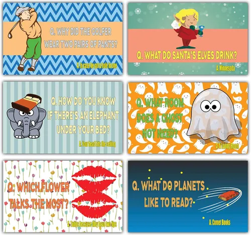 Vista 4 de Creanoso Tarjetas de chistes tontas e hilarantes – (30 tarjetas x 2 juegos) – Tarjetas de notas divertidas y divertidas para niños – Tarjetas