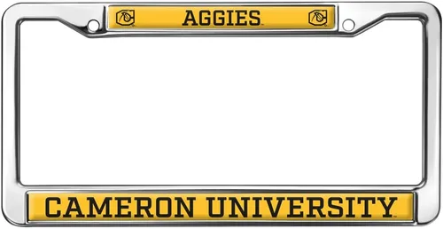 Vista 117 de Texas A&M University - Texarkana Mascot - Marco de metal estándar para placa de matrícula de tamaño completo