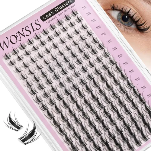 Vista 15 de Extensiones de pestañas en racimo de pestañas, pestañas individuales reutilizables, extensiones de pestañas individuales naturales para extensiones