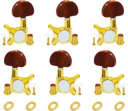 Vista 8 de SAPHUE 6 clavijas de afinación de guitarra 3L3R, clavijas de afinación de guitarra selladas cuadrado grande, cabezales de máquina, guitarra Negro