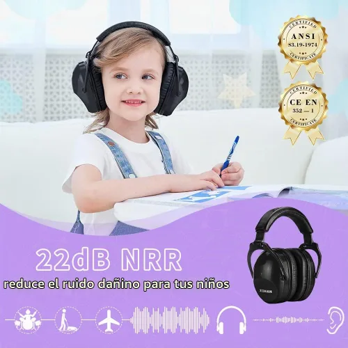 Vista 6 de ZOHAN 030 - Auriculares con cancelación de ruido para niños, protección auditiva para niños con autismo