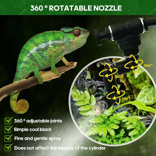Vista 8 de Mister inteligente para reptiles, humidificadores de reptiles, sistema de nebulización automático con temporizador, humidificador de terrarios