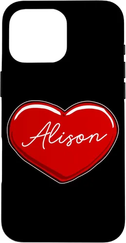 Vista 19 de iPhone 16 Hand Drawn Heart Alison - First Name Hearts I Love Alison Case