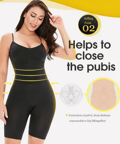 Vista 3 de Body moldeador de cuerpo completo con control de abdomen, sin costuras, para mujer, fajas completas