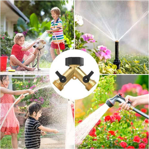 Vista 6 de Twinkle Star - Divisor de manguera de jardín de 2 vías, conector Y, adaptador de manguera de jardín de latón