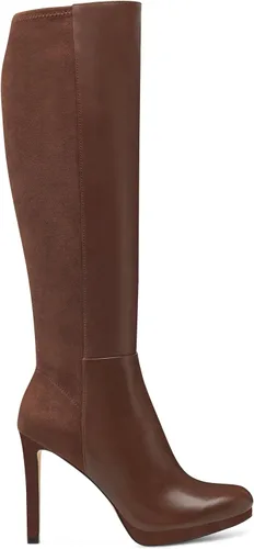 Vista 3 de Modatope Botas altas hasta la rodilla para mujer, botas de plataforma con punta puntiaguda, botas altas de tacón alto de aguja de 4 pulgadas, botas