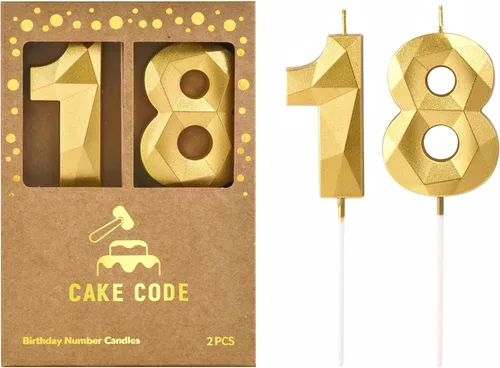 Vista 22 de Crystal Gold - Velas de cumpleaños con número 0 de 2.76 pulgadas, velas doradas y de números de pastel para celebración de fiesta