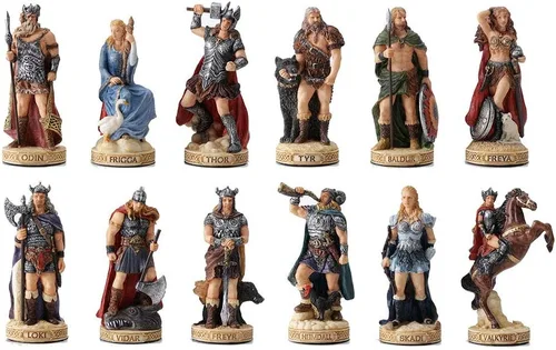 Vista 5 de Veronese Design Figuras de resina de dioses nórdicos Estatuas de bronce pintadas a mano