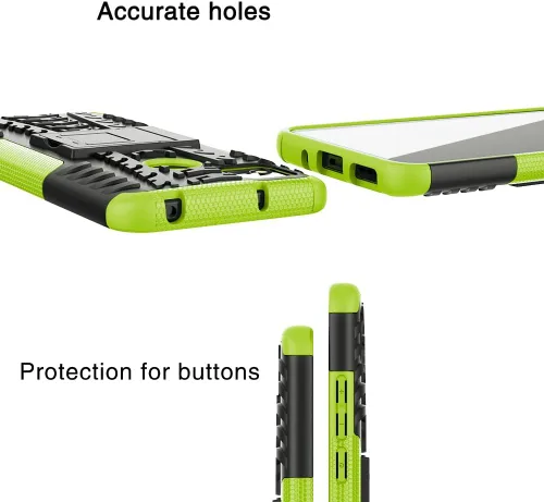 Vista 4 de Asuwish Funda de teléfono para Xiaomi Redmi 9C/10A con protector de pantalla de vidrio templado y soporte delgado, híbrida, resistente, cubierta