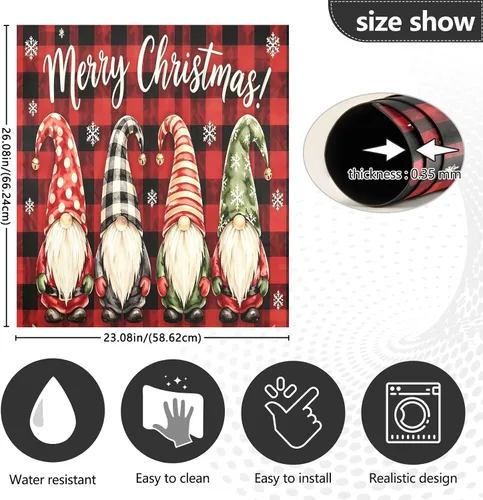 Vista 3 de Christmas Family Gnomes Dishwasher Magnet Cover Refrigerator Door Cover Magnectic Sticker Kitchen Panel Decal Appliances Decor 23x26inch Multi 1