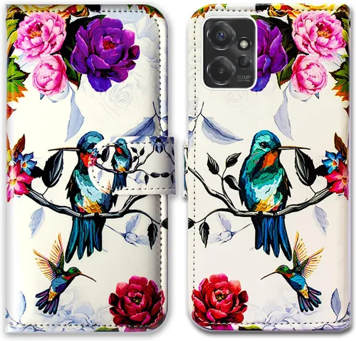 Vista 28 de Bcov Funda para Moto G Power 5G, diseño de pájaro negro y verde con tapa para teléfono con ranura para tarjetas, soporte para Motorola Moto G Power