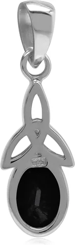 Vista 4 de Silvershake Colgante solitario con nudo celta triquetra de plata de ley 925 con piedra natal